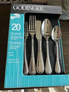 Godinger Silver Beaded-Edge 20-Piece Flatware Set